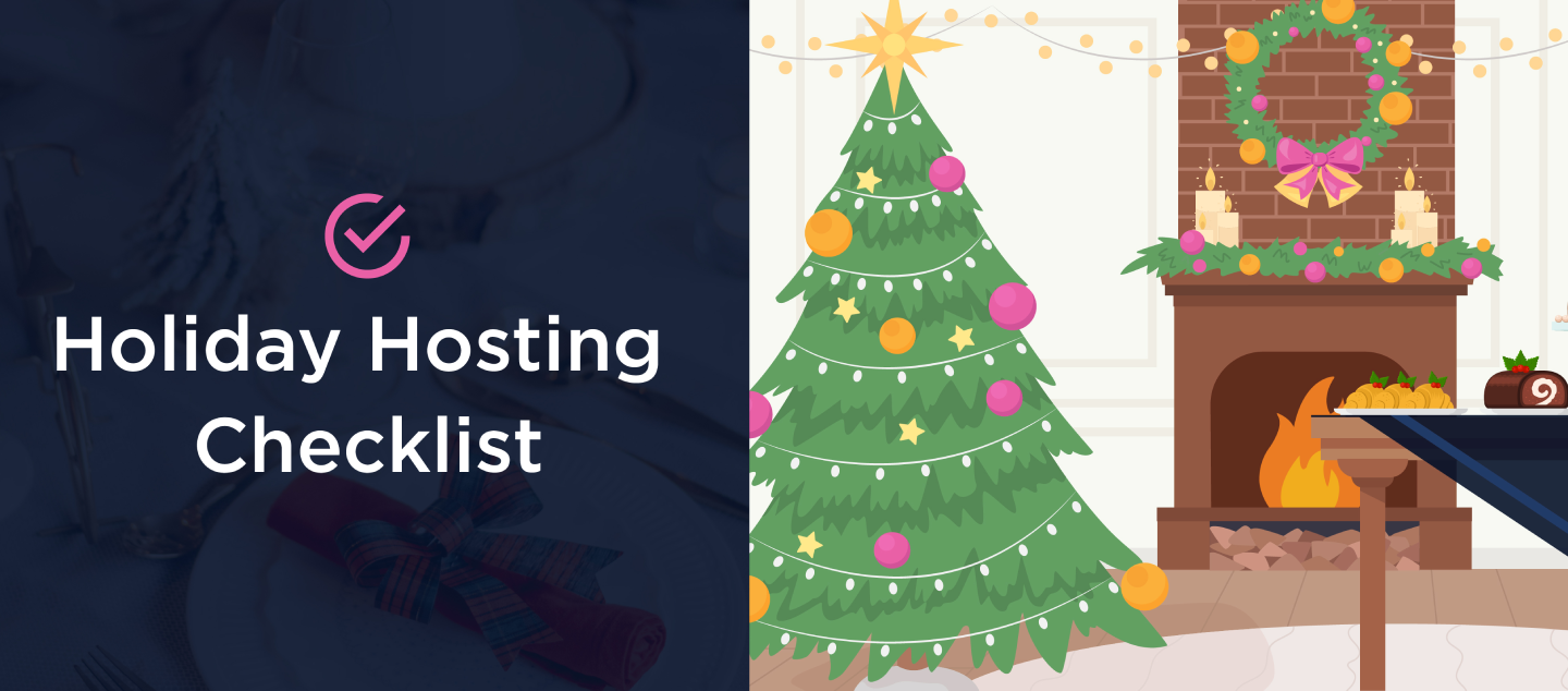 Holiday hosting checklist banner image.