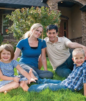 Family of four with boy and a girl.