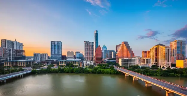 Downtown skyline of Austin, Texas.