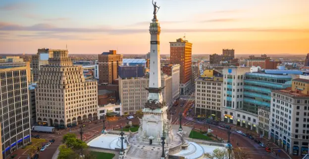 Downtown skyline of Indianapolis, Indiana.