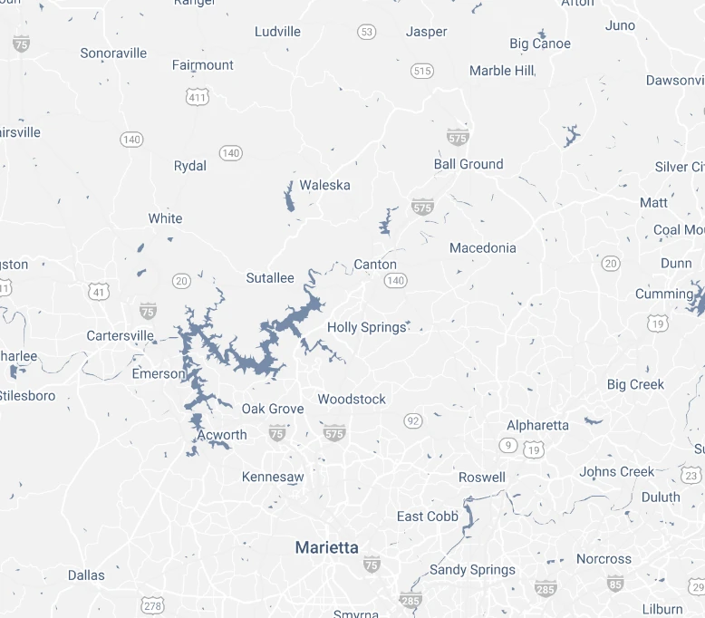 Molly Maid of Cherokee County Kennesaw and Marietta general region map