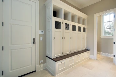 mudroom in newly constructed home