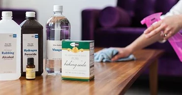 bottled ingredients for green cleaning products