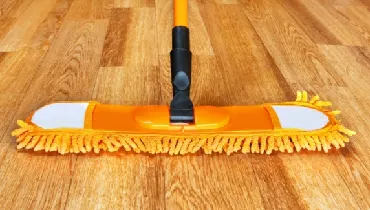 Mop cleaning wooden floor