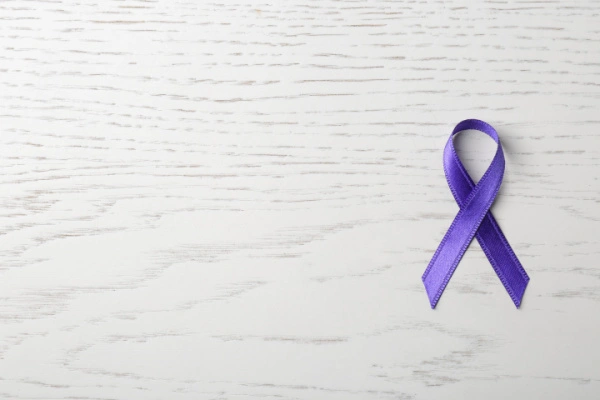 Purple ribbon for domestic violence awareness month