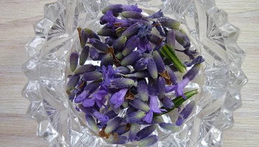 lavender in a crystal vase