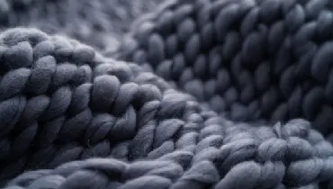 Close up of knitted wool blanket