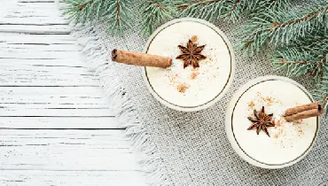 Two eggnog cocktails