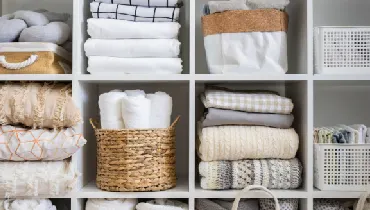 Neatly organized linen closet