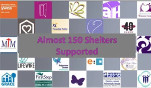 Almost 150 shelters supported image.
